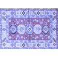 thumbnail image 1 of Ahgly Company Machine Washable Indoor Rectangle Geometric Blue Traditional Area Rugs, 5' x 7', 1 of 4