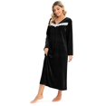 thumbnail image 2 of Womens V Neck Nightshirts Long Sleeve Loose Comfortable Sleepwear Plus Size Night Wear Nightgowns S-XXL, 2 of 6