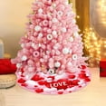 thumbnail image 2 of Valentine''s Day Tree Skirt Christmas Tree Skirts， Pink Heart Suede Xmas Tree Skirt Suitable Floor Decorations for Holiday Party Indoor Outdoor Home Office Valentine''s Day Ornaments 36 Inch, 2 of 6