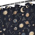 thumbnail image 3 of Dark Blue Sun Moon Cloud Star Pattern Shower Curtain 36"x72" ,Bathroom Decorative Shower Curtains Set with 12 Hooks,Modern Waterproof Washable Shower Curtain, 3 of 6