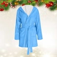 thumbnail image 2 of Gifts for Mom Robes for Women Fleece House Coat Oversized Kimono Women's Sleepwear Spa Womens Bathrobe Sky Blue, 2 of 9