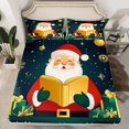 thumbnail image 2 of Manfei Vintage Santa Claus Bed Sheets,Happy New Year King Sheets,Teens Xmas Gifts Sheet Set For Kids,Luxury Bedroom Decor,4pcs, 2 of 7