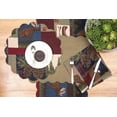 thumbnail image 4 of Rutherford Single Placemat Quilted Round Rustic Lodge Deer Bear Patchwork, 17", 4 of 6
