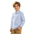 thumbnail image 4 of Fozruso Boys Basic Long Sleeve Shirts Button Down Collared Dress Shirts for Kids Back to School Wear, 4 of 6