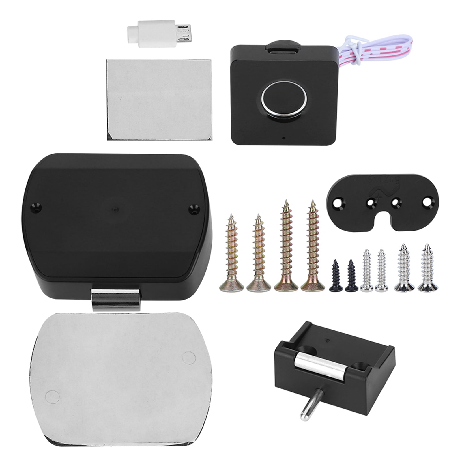 Riousery Intelligent Fingerprint Lock Smart Keyless Electric Drawer Cabinet Door Lock Biometric Security Device for Home Office Wardrobe Furniture Black, 6.3 inches / 16 cm