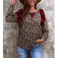 thumbnail image 2 of Two Tone Mixed Print Sweater Red Large, 2 of 6