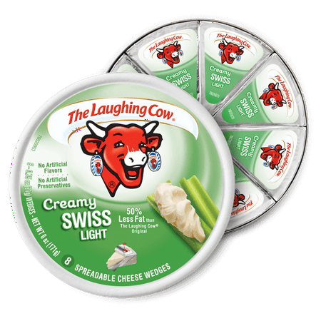 Laughing Cow Spreadable Cheese Wedges Light, 8 pieces, 6