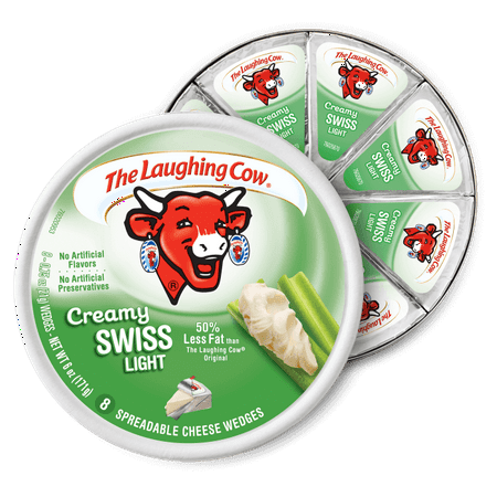 Laughing Cow Spreadable Cheese Wedges Light, 8 pieces, 6 oz