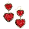 thumbnail image 1 of INC International Concepts Gold-Tone Resin Heart Double Drop Earrings (Red), 1 of 2