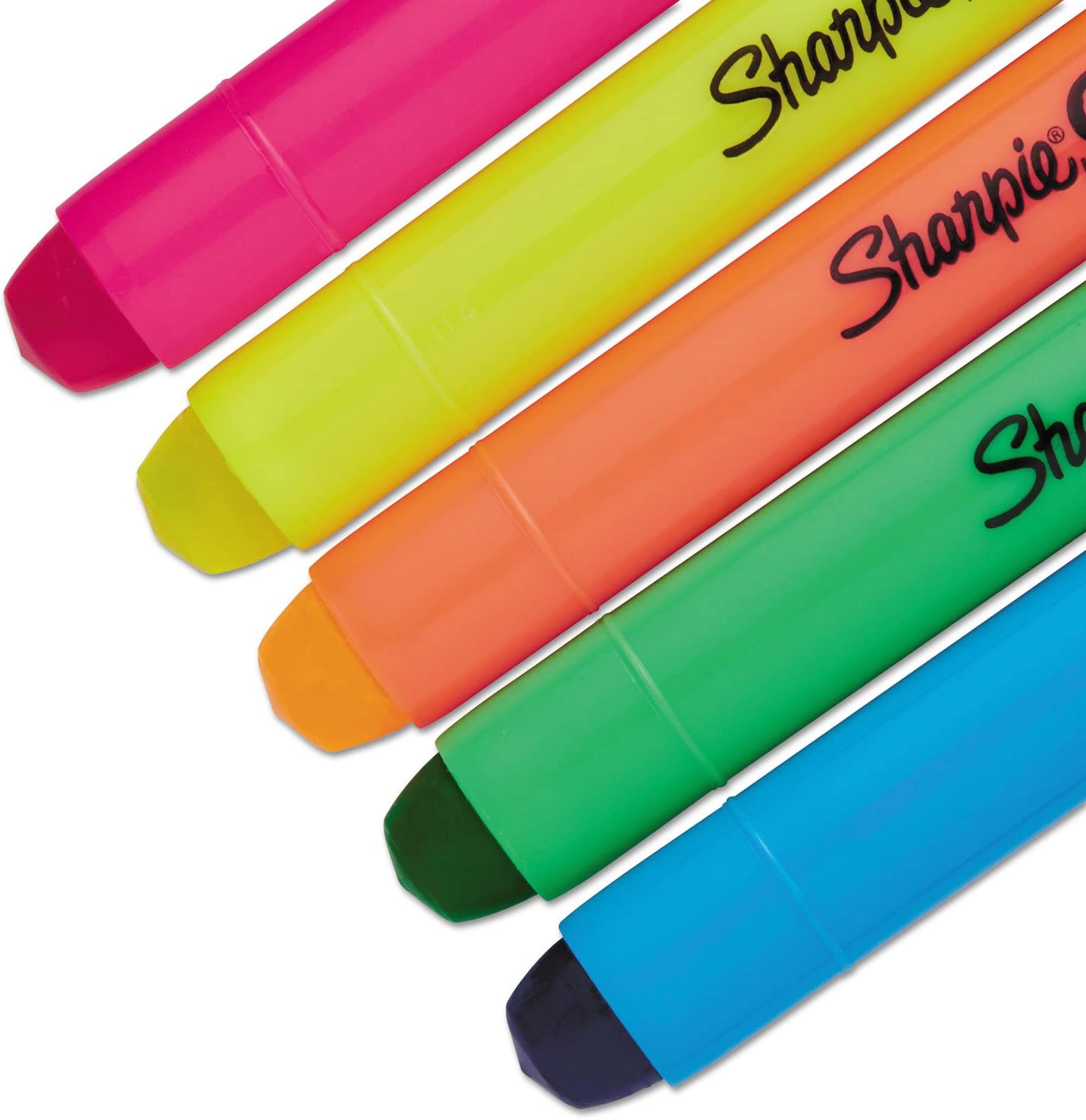 Sharpie Gel Highlighters, Bullet Tip, Assorted Fluorescent Highlighter Markers, 5 Count Pack, Smear And Bleed Resistant, Long-Lasting And Won'T Dry Out