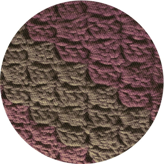 Ahgly Company Indoor Round Patterned Dark Gold Brown Area Rugs, 6' Round