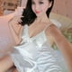 thumbnail image 5 of Camisón sexy mujer niña encaje con cuello en v ropa de dormir vestido camisón, blanco, xl Monstrate AP001123-07, 5 of 7