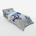 thumbnail image 3 of Ambesonne Anchor Bedding Set 4 Pcs, Nautical Wheel Ocean, Queen, Blue and White, 3 of 3