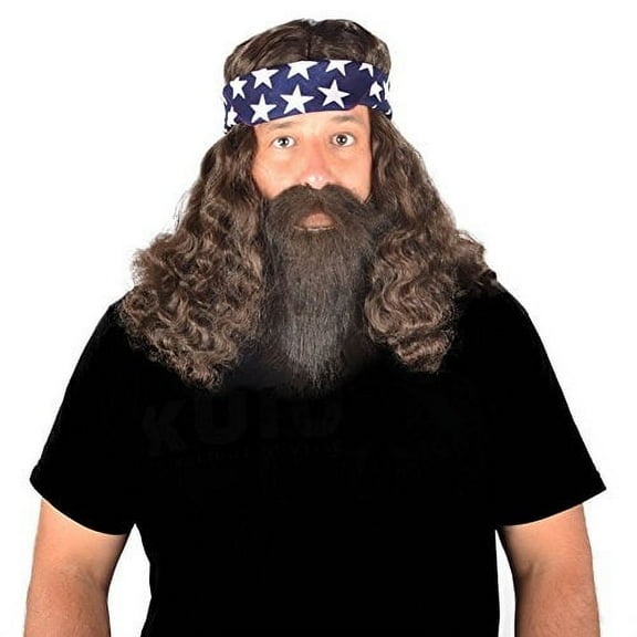My Costume Wigs Duck Dynasty Set Wig Mustache Beard & Bandana Halloween Dress Up Cosplay