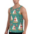 thumbnail image 2 of Logiee Yachts And Buoys Print Men's Workout Tank Top,Quick Dry Workout Tank Top,Gym Muscle Tee,Fitness Bodybuilding Sleeveless T Shirt-Small, 2 of 7