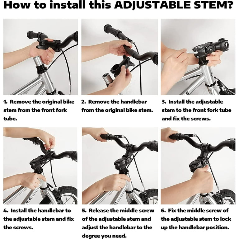 BELSIZE Bike Stem Extender 0 60 Degree Adjustable Bike Stem for 1 25.4mm Handlebar Fits Most Bicycle Road Bike MTB BMX