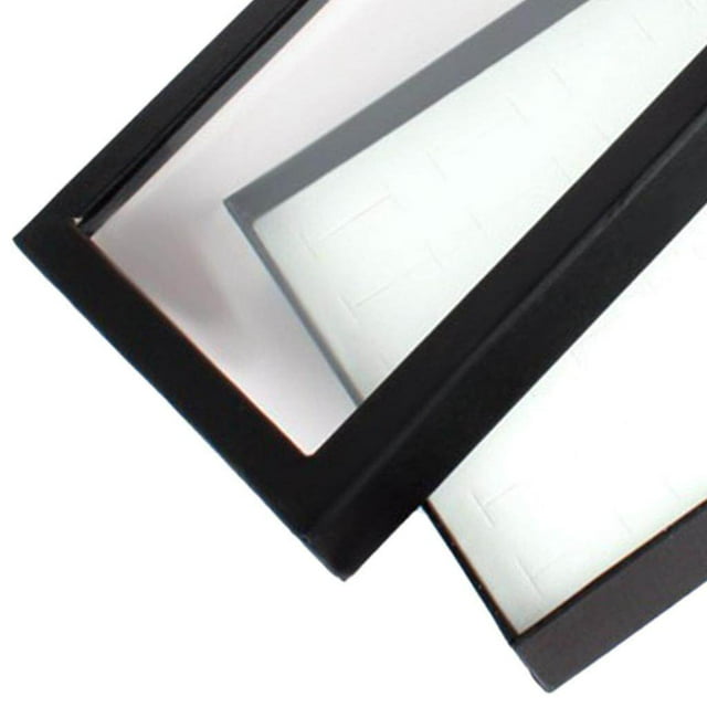 Rings Display Box 36 Slot display box detachable lid with Transparent Lid Showcase for Pendant white