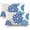 Dark Blue Light Blue, variant on Yellow Blue Flower Pillow Covers 18x18 Inch Set of 2 White Gray Colored Throw Pillows Outdoor Waterproof Decor for Living Room Sofa Patio Funiture Garden Floral Polyester Pillow Covers 002J18