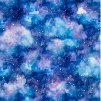 Cotton Aurora Night Skies Sky Stars Space Galaxy Nebulas Blue Cotton Fabric Print by the Yard (2600-30593-W)