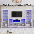 thumbnail image 2 of PLAUIN 3-Piece High Gloss Fireplace TV Stand Set, 68" TV Stand with 40" Fireplace, White, 2 of 6