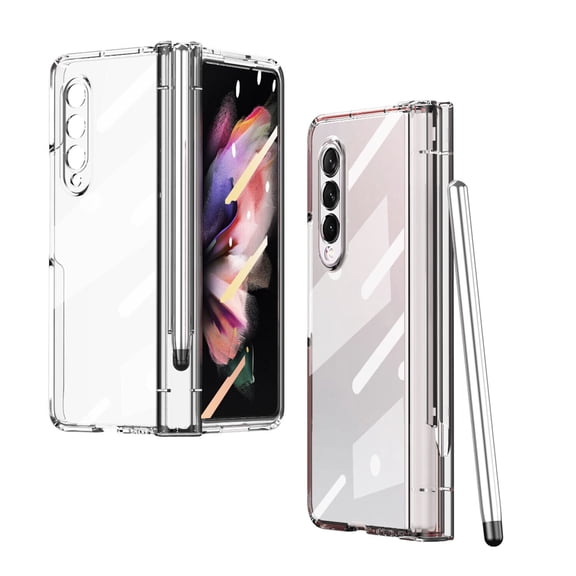 For Samsung Galaxy Z Fold 4 5G Shockproof Full Protective Clear Case Cover w/ Pen