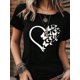 thumbnail image 1 of Women's Heart & Butterfly Print T-Shirt Graphic Tees Women Tops, 1 of 6