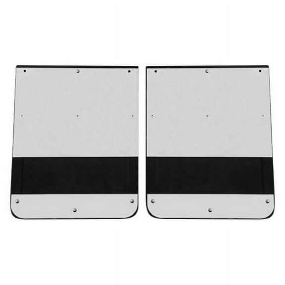 Go Industries GoIS70738SET Dual Wheel Stainless Mud Flap Set for 2001-2002 Ram 2500-3500