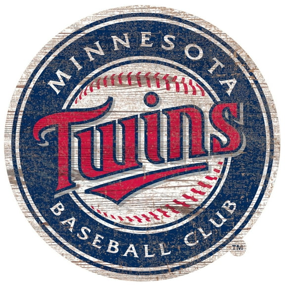 Minnesota Twins Distressed Logo Cutout Sign