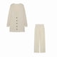 thumbnail image 2 of Conjunto de 3 Piezas de Punto para Mujer: Cárdigan de Larga, Camiseta Sin Mangas, Pantalón y Chándal. Caqui L, 2 of 10