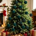 thumbnail image 5 of Flocked Christmas Ball Ornaments, Hanging Tree Decorations with Assorted Colors for Holiday Party Wedding Decor, 12 Pack, 5 of 9