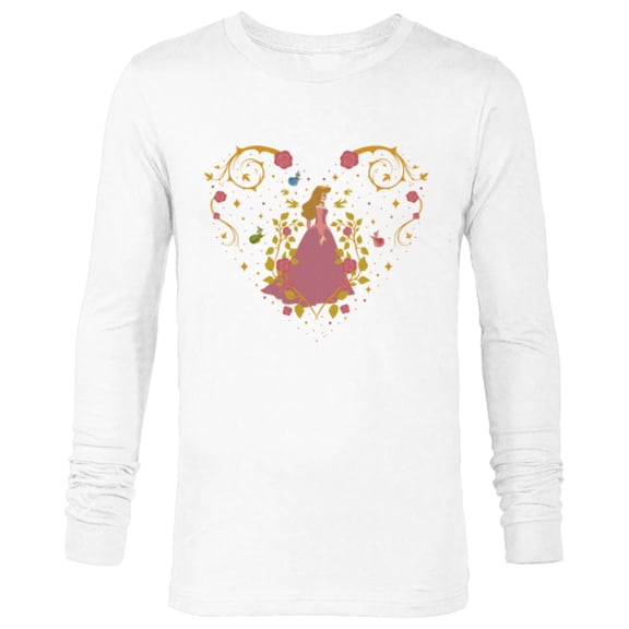 Disney Princess Sleeping Beauty 65th Anniversary Rose Heart - Long Sleeve T-Shirt for Men - Customized-White