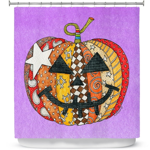Shower Curtains 70" x 93" from DiaNoche Designs by Marley Ungaro - Pumpkin Violet