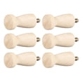 thumbnail image 1 of Ganchos de Pared de Madera Sólida con Tornillo, Ganchos para Abrigos, Perchas Decorativas de Montaje en Pared 22mmx48mm (DxL) Sin Pintura, 6 piezas, 1 of 3