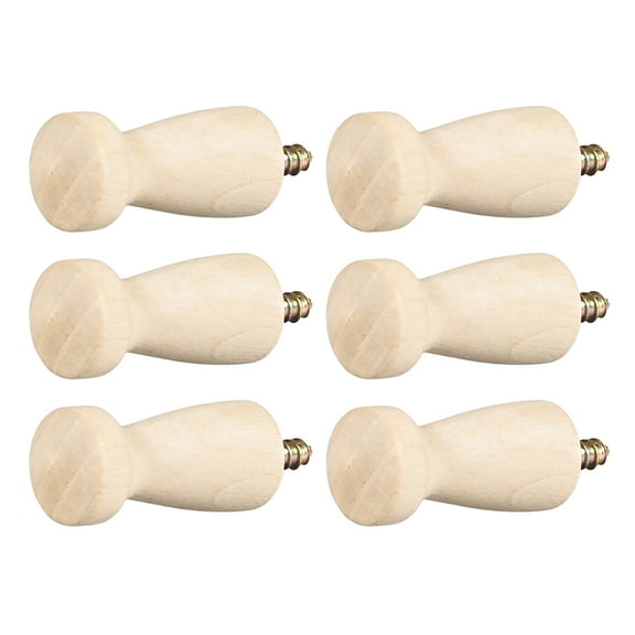 Wall Hooks Screw-On Solid Wood Hook Coat Hook Shaker Pegs Decorative Wall Mount Hook 22mmx48mm(DxL) No Paint , 6pcs