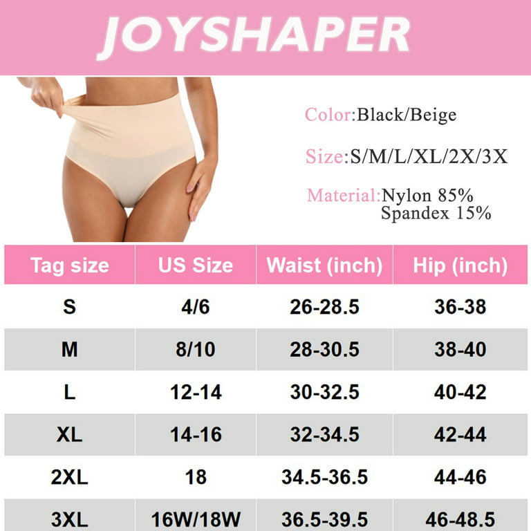 Joyshaper Shapewear Underwear Seamless Smooth Brief for Women Tummy Control  Body Shaper Black-L