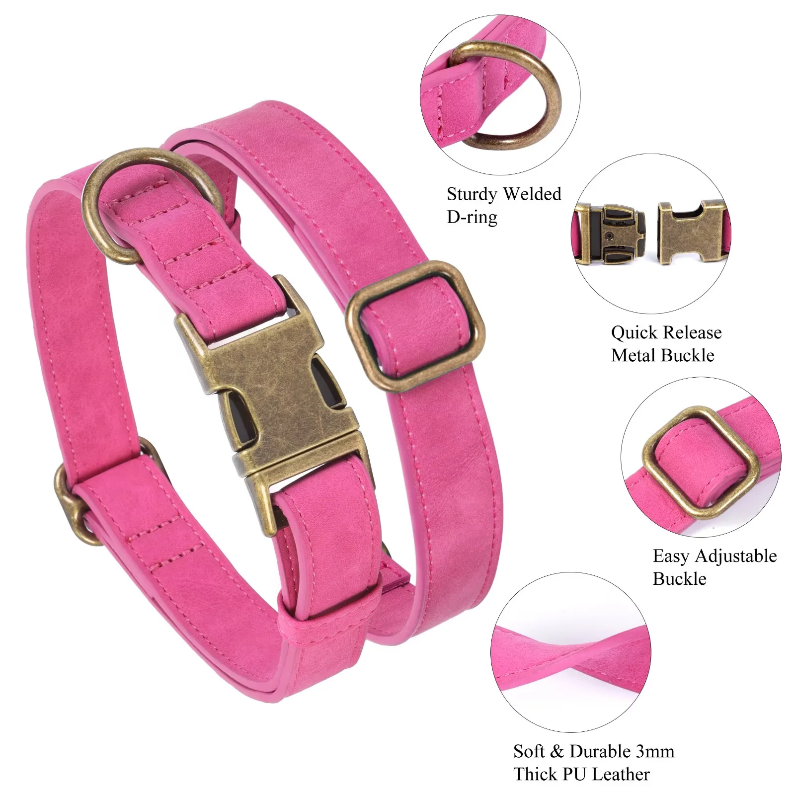Jumpress Soft Leather Dog Collar with Quick Release photo 2