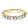 thumbnail image 2 of 14K Yellow Gold Plated 925 Sterling Silver 1.6CTW 2.5mm G-H-I Color Round Cut Lab Created Moissanite Diamond Eternity Engagement Ring Wedding Band for Women Size-7.5, 2 of 5