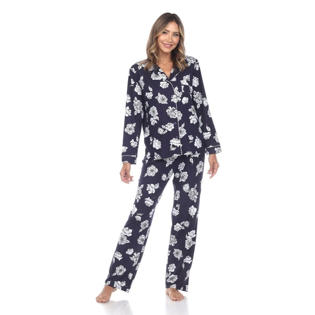 White Mark Ensemble de Pyjama à Manches Longues à Fleurs pour Femmes