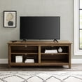 thumbnail image 3 of Walker Edison Wren Classic 4 Cubby TV Stand for TVs up to 65 Inches, 58 Inch, Rustic Oak, 3 of 7