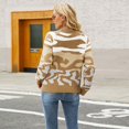 thumbnail image 2 of Vedolay Women's Tops Womens Crewneck Sweater 2023 Fall Oversized Side Slit Ribbed Knit Pullover Tops,Khaki XL, 2 of 5