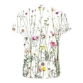 thumbnail image 4 of HAPIMO Women' Plus Size Elegant Pleated Blouses Round Neck Tees Flowy Summer Tops for Women Fashion Clothes Casual Loose Flower Print Tops Dressy Tunic Multicolor S, 4 of 6