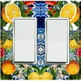 thumbnail image 1 of Metal Light Switch Plate Cover Elegant Floral Fruit Blue Tile Pattern TIL018, 1 of 13