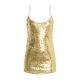 thumbnail image 4 of Vestido De Tirantes Finos Mini vestido de lentejuelas para mujer, sin espalda, cuello en V, ajustado, traje de vacaciones (dorado XL) Ygjytge para Mujer oro T L, 4 of 8