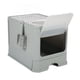 thumbnail image 5 of Caja de arena para gatos con cajón completamente cerrado que evita fugas, caja de baño para gatos de gran espacio para interiores, color gris, 5 of 14