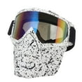 thumbnail image 3 of Off Road Skull Gooles , Skull Goggles  Practical  For Hiking Black Spots White Frame Colorful Goggles Lens, 3 of 8