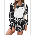 thumbnail image 2 of Camisas de Dos Piezas Falsas para Mujer, Otoño e Invierno, Blusa Informal de Larga con Estampado Geométrico para Mujer, , Talla M, 2 of 10