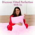 thumbnail image 5 of HOMES PERCEPTION 100% Cotton Jersey Knit Sheets Twin, 3pcs Jersey Knit Sheets, 16” Deep Pocket, Jersey Pillowcase & Flat Sheet Twin, Pink, 5 of 7
