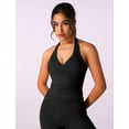 thumbnail image 4 of Women Warp Halter Workout Tank  Sports  Backless Padded Gym Yoga Tank Tops Casual Crop, 4 of 7
