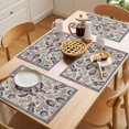 thumbnail image 5 of Floral Placemats Set of 8, Ethnic Flower Paisley Feather Brown Linen Texture Non-Slip Place Mats Washable Table Mats for Kitchen Dining Table Decorations Indoor/Outdoor, 5 of 9