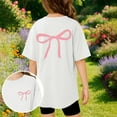 thumbnail image 2 of Toddler Girls Casual Short Sleeve T Shirt Crewneck Printed Top Clothes White Size 3-4T, 2 of 6